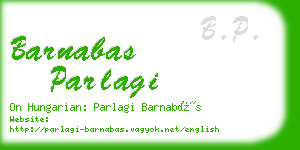 barnabas parlagi business card